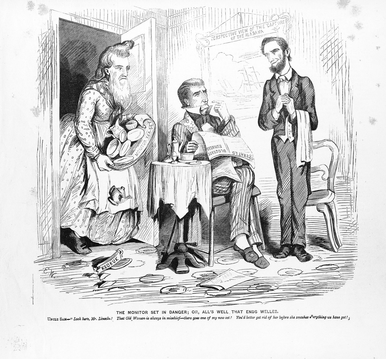 Monitoren satt i fare, eller "Alls Well that Ends Well", ca. 1862 av American School