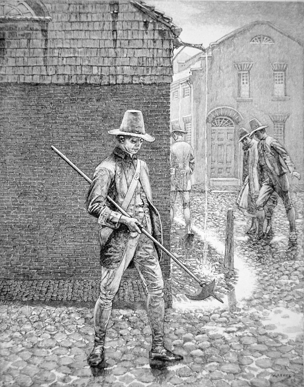 New York Policeman of 1693 (gravering) av American School