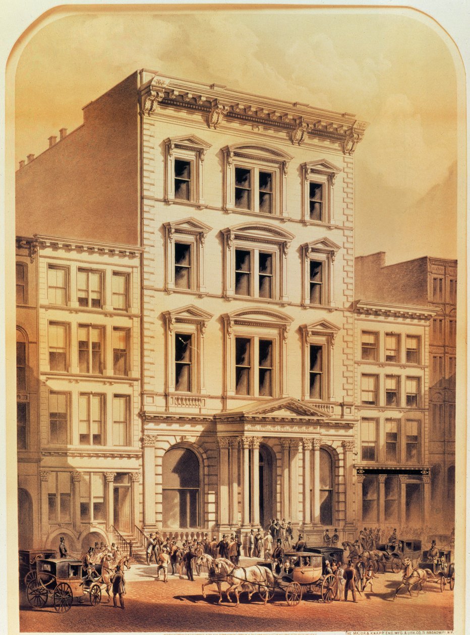 New York Stock Exchange, gravert av The Major and Knapp Co., pub. av Edmond Parsloe, New York, 1870 av American School