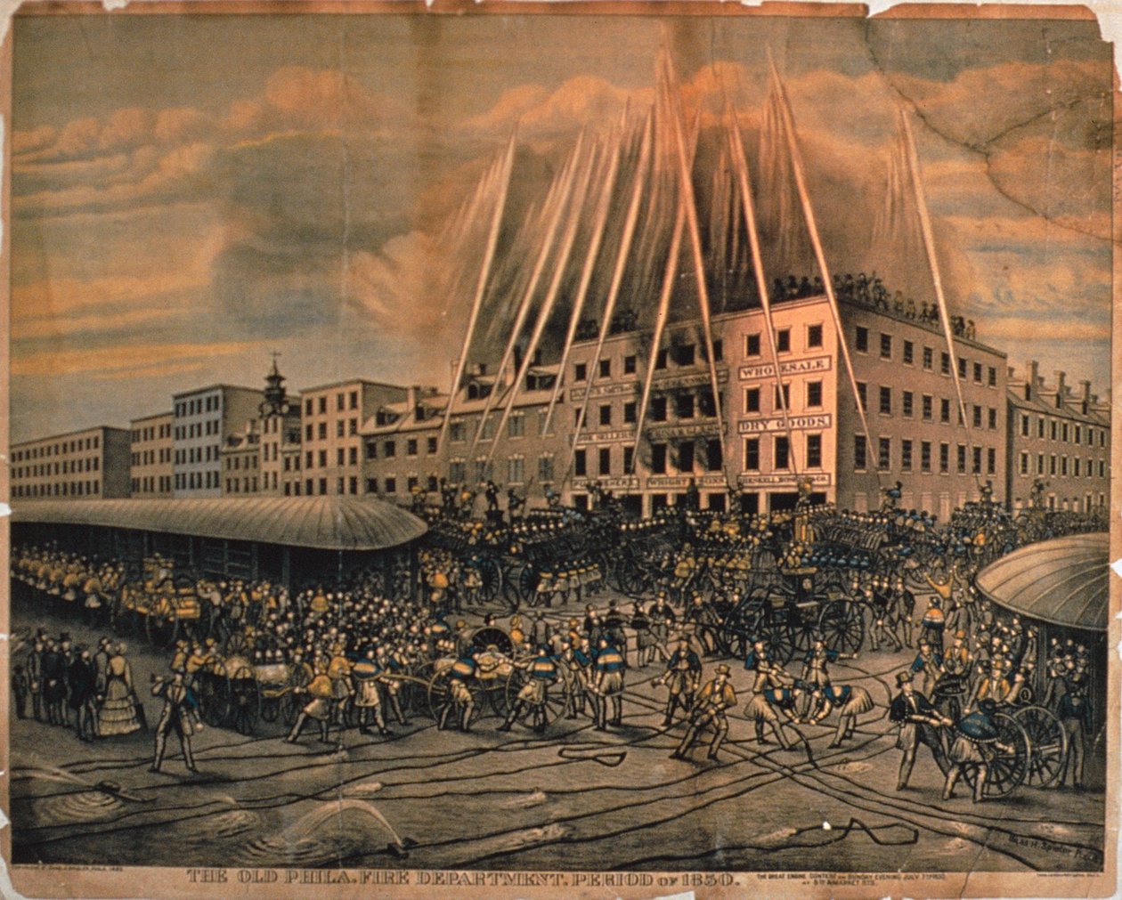 Det gamle brannvesenet i Philadelphia, 1850 av American School