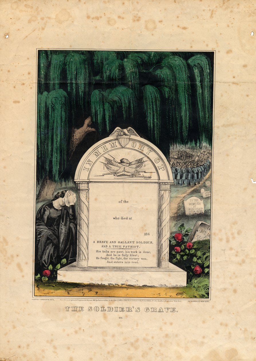 The Soldiers Grave, pub. av Currier & Ives, ca. 1862 av American School