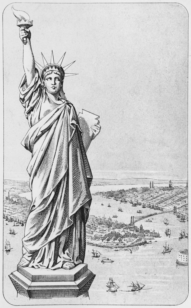 Frihetsgudinnen, New York, ca. 1885 av American School