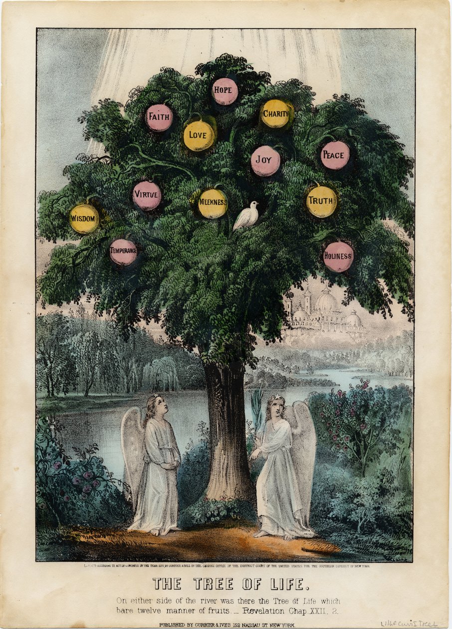 The Tree of Life, pub. av Currier & Ives, 1870 av American School