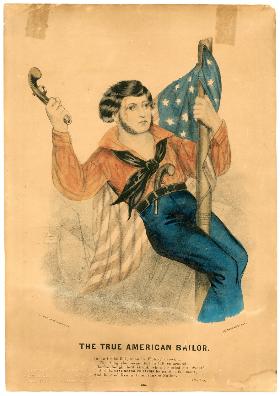 The True American Sailor, ca. 1838-56 (litho-farge) av American School