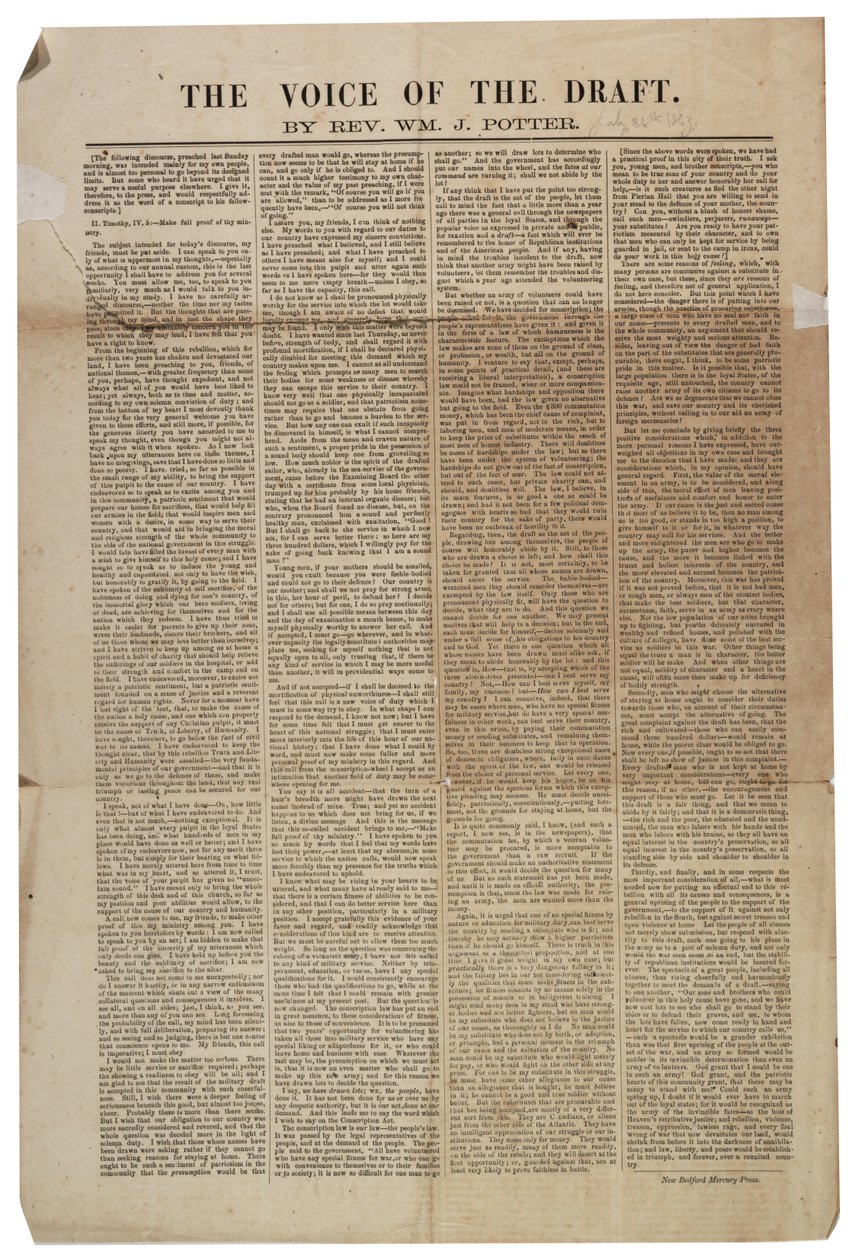 The Voice of the Draft, 21. juli 1863 av American School