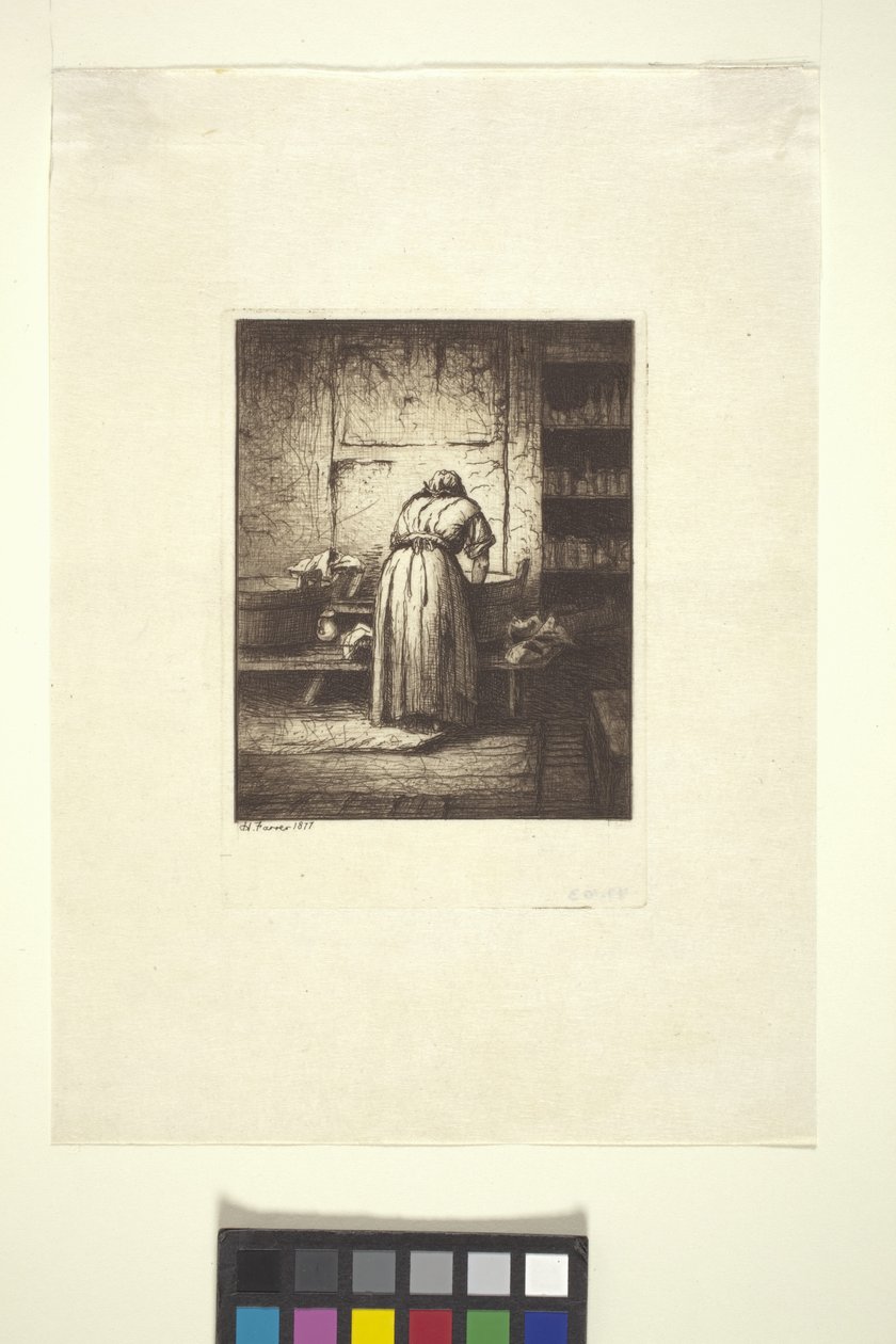 The Washerwoman (blekk, penn, blyant) av American School