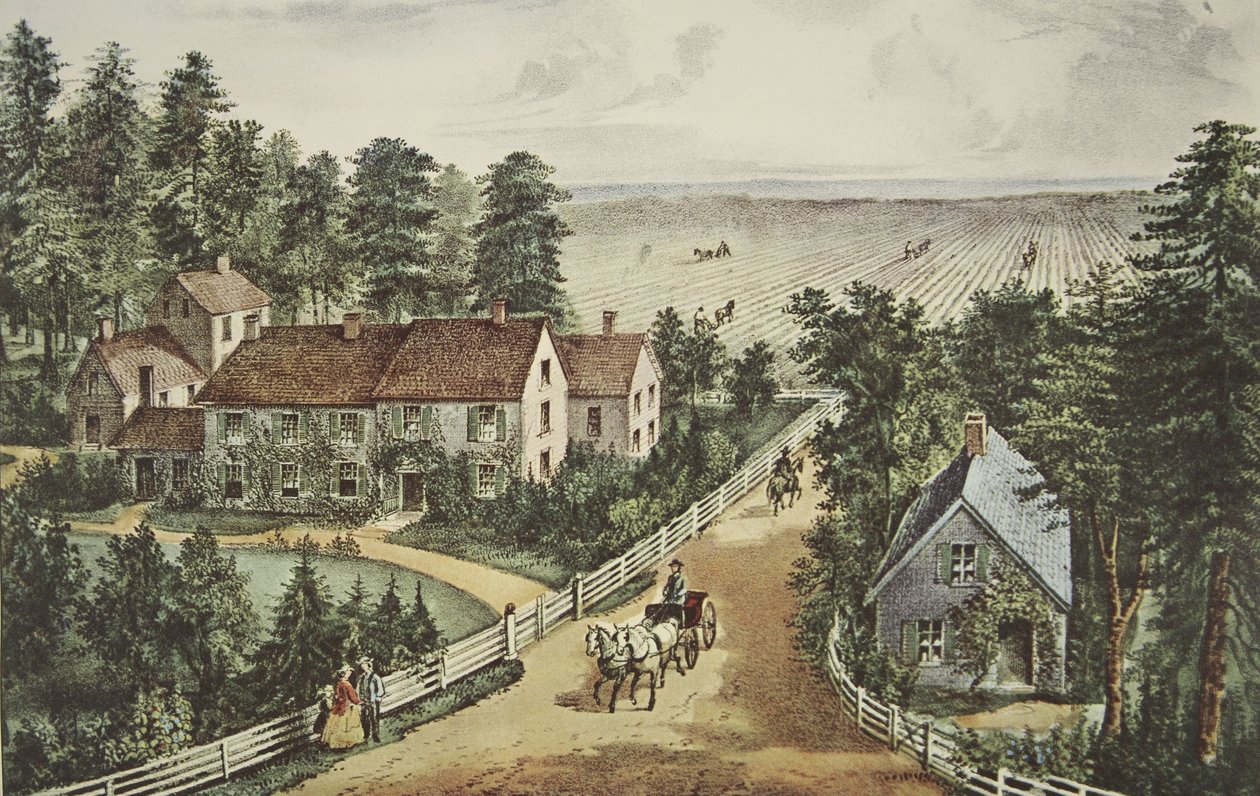 The Western Farmers Home, pub. 1871, Currier & Ives av American School