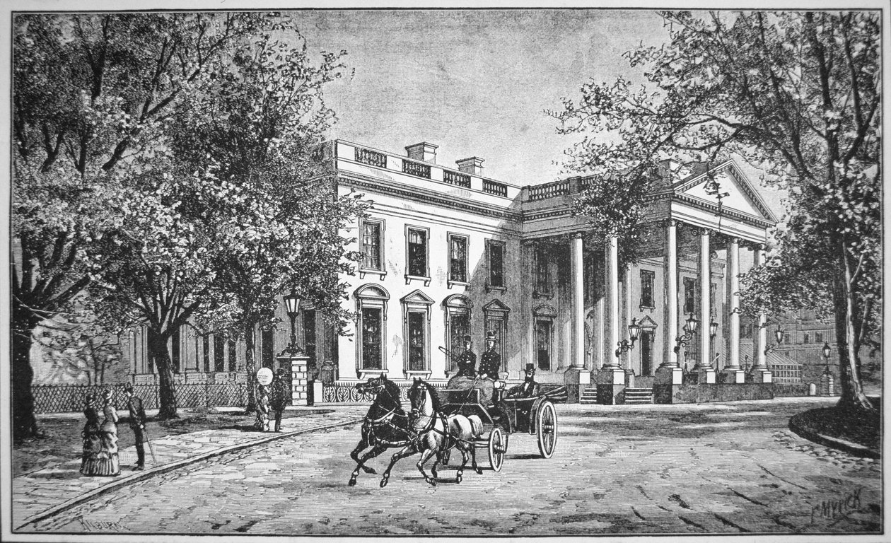 Det hvite hus, ca. 1886 (gravering) av American School