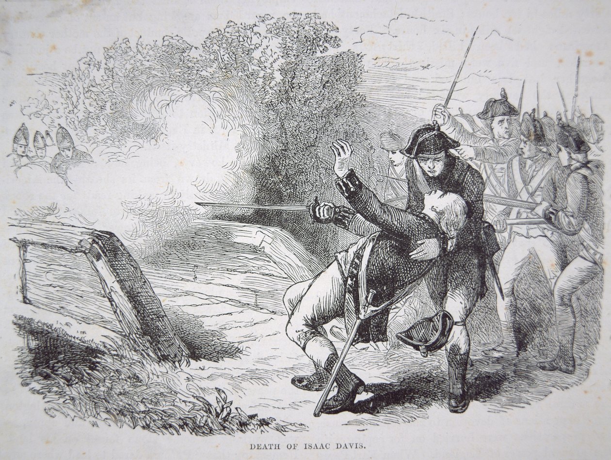 Isaac Davis' død ved Concord Bridge av American School