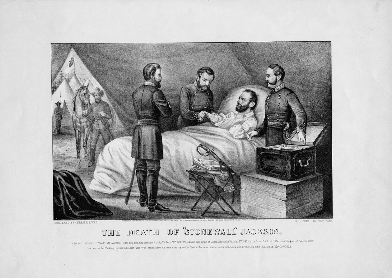 Stonewall Jacksons død, pub. av Currier & Ives, 1872 av American School