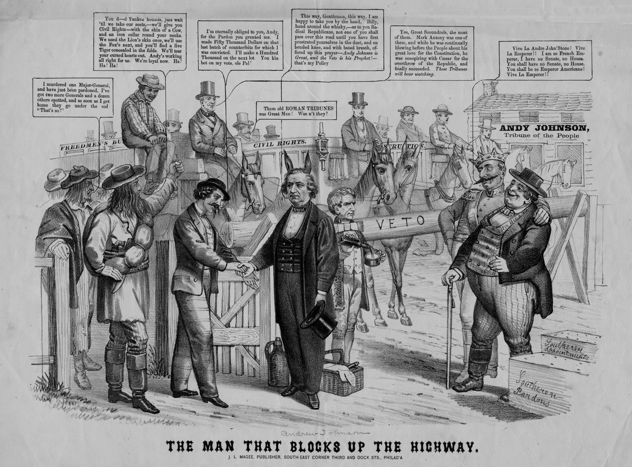 Mannen som blokkerer motorveien, utgitt av J.L. Magee, Philadelphia, ca. 1866 av American School