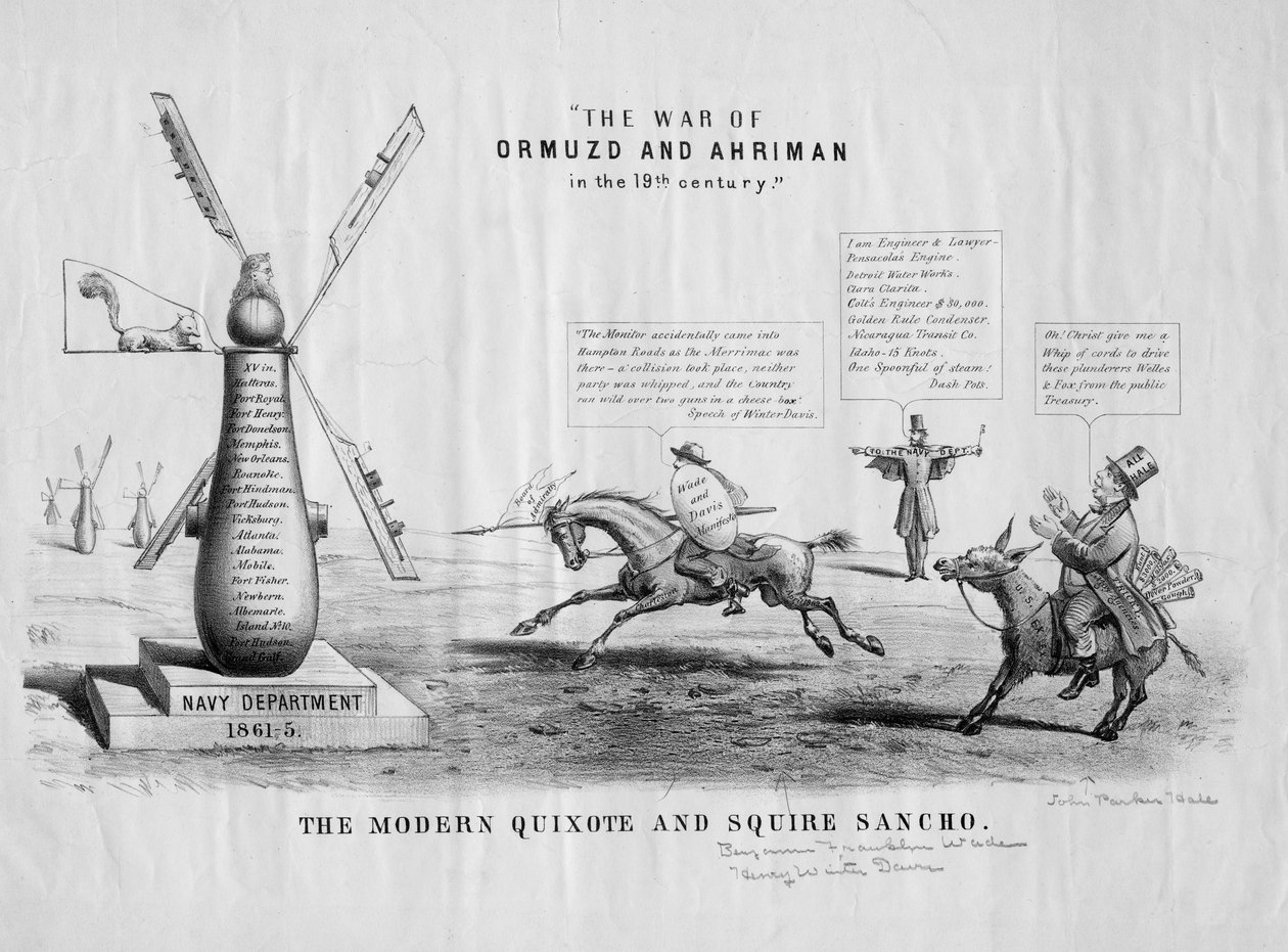 Den moderne Quijote og Squire Sancho, ca. 1866 av American School