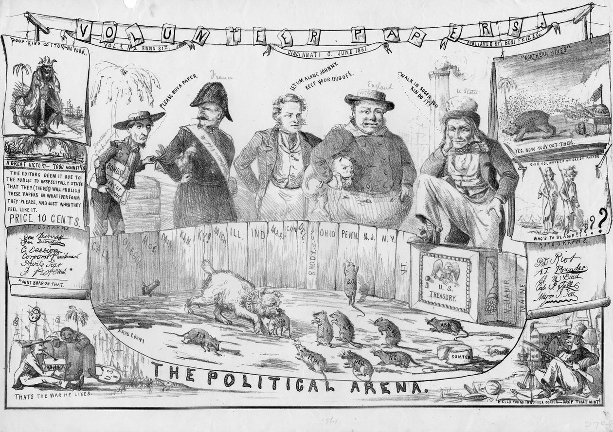 Den politiske arena, muligens publisert i Cincinnati, ca. 1861 av American School