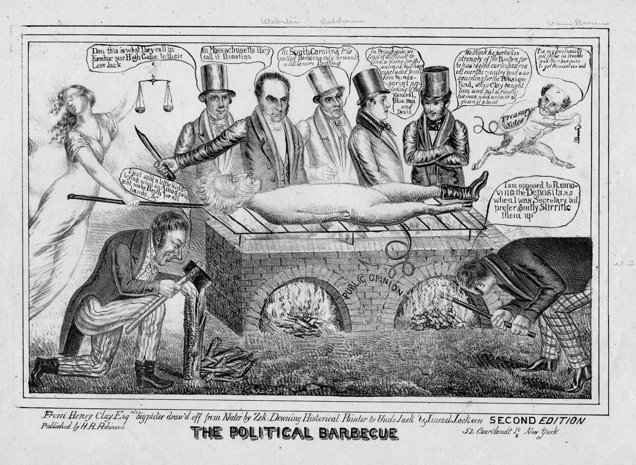 Den politiske grillen, ca.1835 av American School