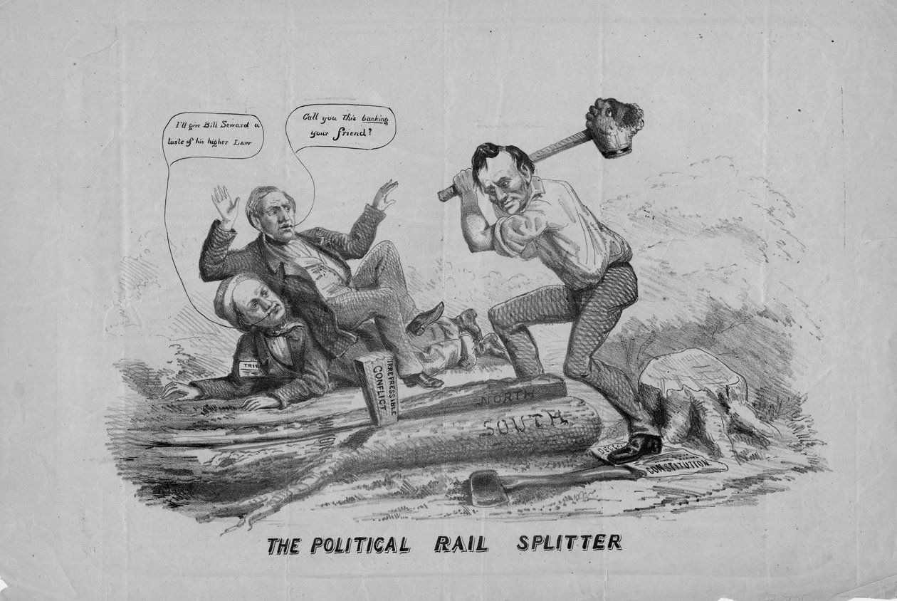 Den politiske jernbanesplitteren, utgitt av J Leach, New York, 1860 av American School