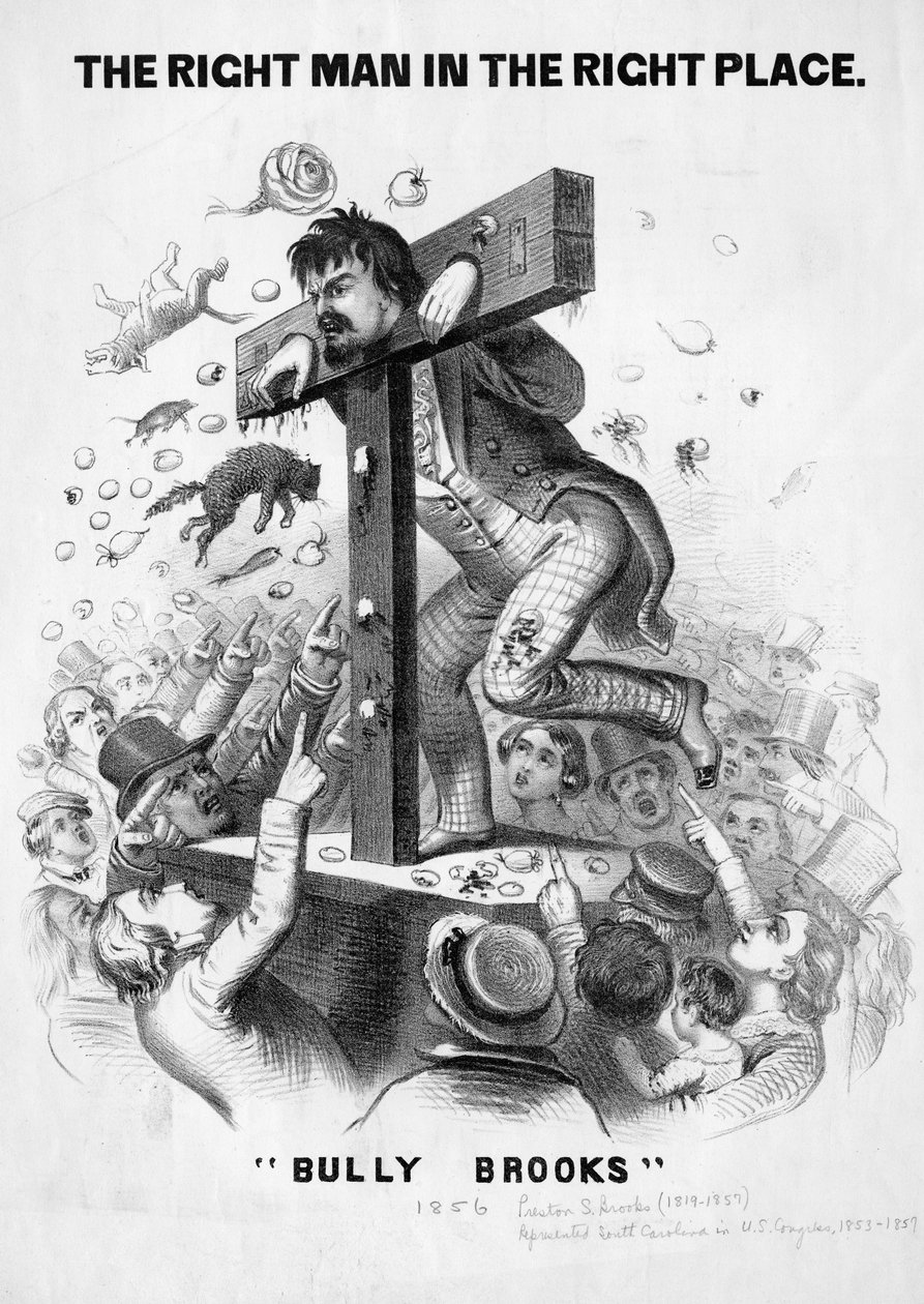 Rett mann på rett sted Bully Brooks, ca. 1856 av American School