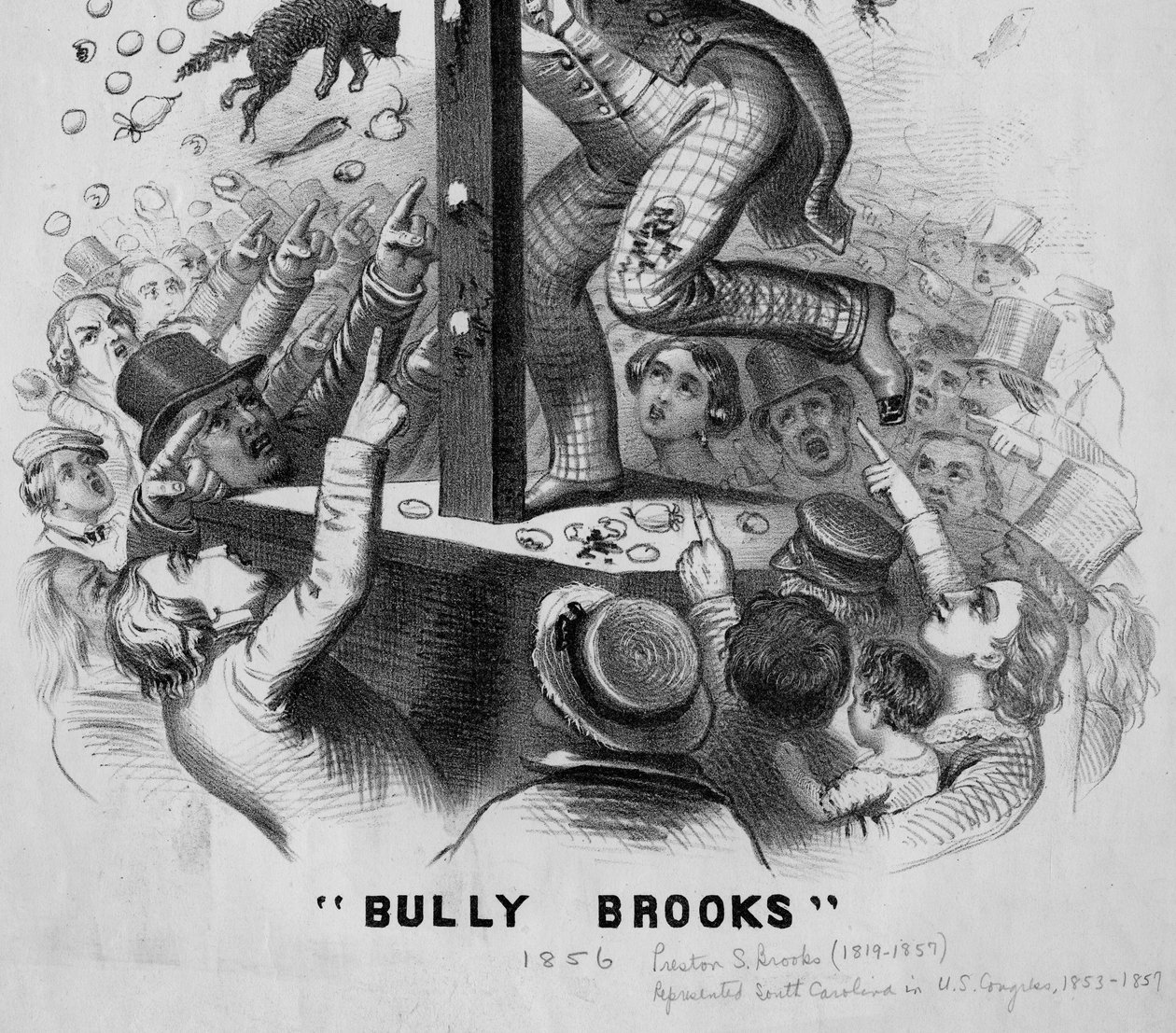Riktig mann på rett sted Bully Brooks, detalj, ca. 1856 av American School