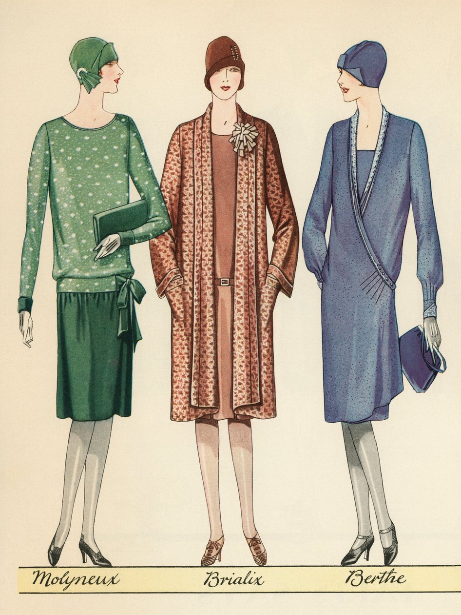 Three Flappers modellerer franske designerantrekk av American School