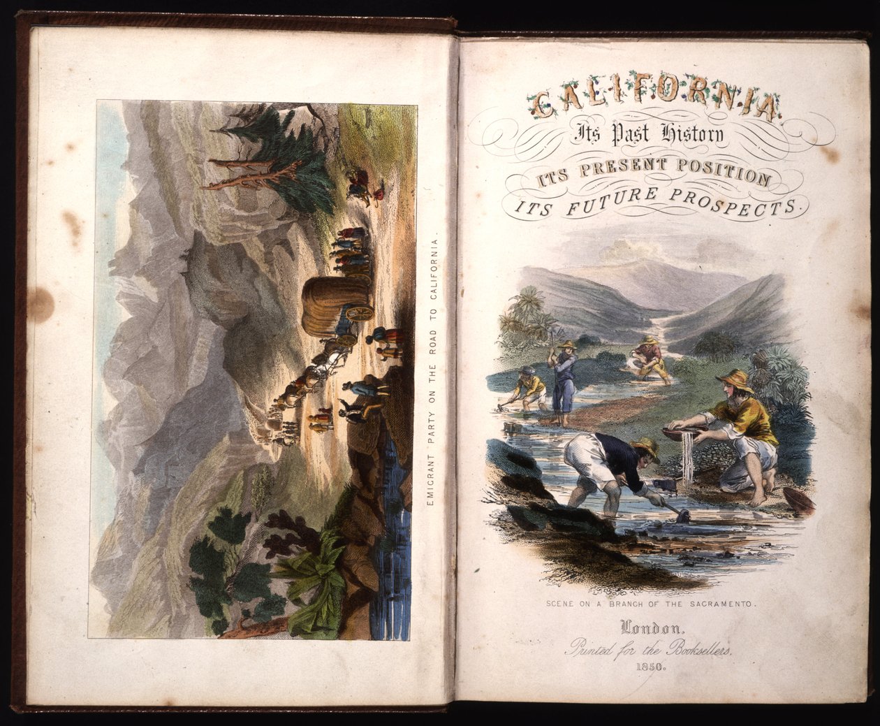 Tittelsiden til California, dens tidligere historie, dens nåværende posisjon, dens fremtidsutsikter av G.A. Fleming, 1850 av American School