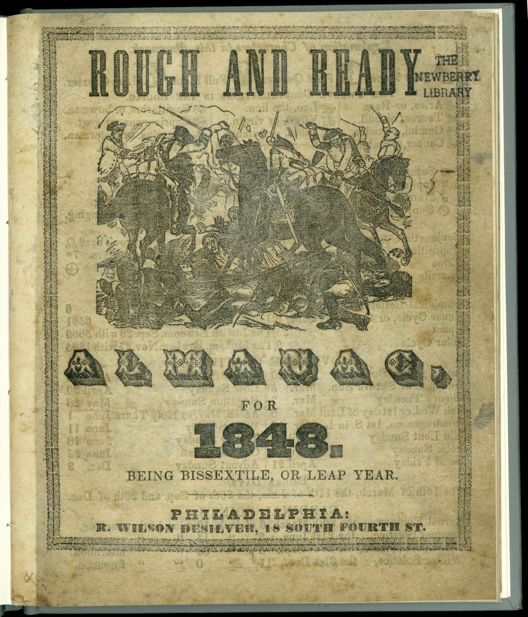 Tittelside til Rough and Ready Almanac for 1848, utgitt i 1847 (trykk) av American School