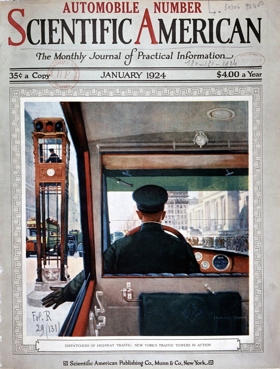 Trafikklystårn og trafikkkontroll i New York - i "" Scientific American", januar 1924 av American School