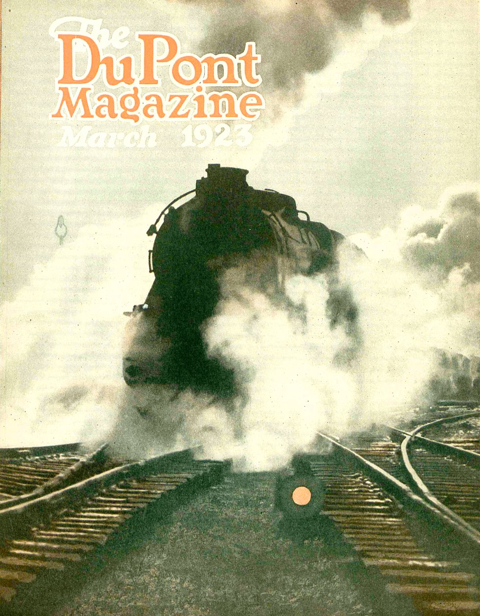 Train, forside av DuPont Magazine, mars 1923 av American School