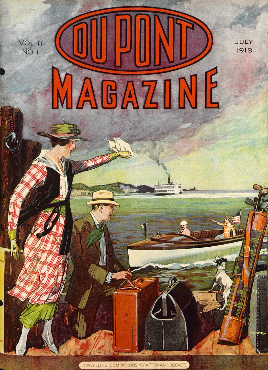 Traveling Companion - Craftsman Luggage, forside av DuPont Magazine, juli 1919 av American School