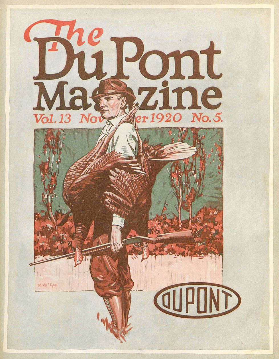 Kalkunjeger, forside av DuPont Magazine, november 1920 av American School