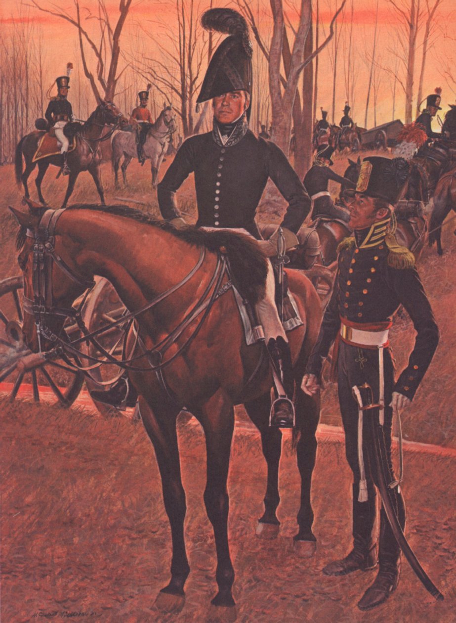 US Horse Artillery, ca. 1812 (farge litho) av American School