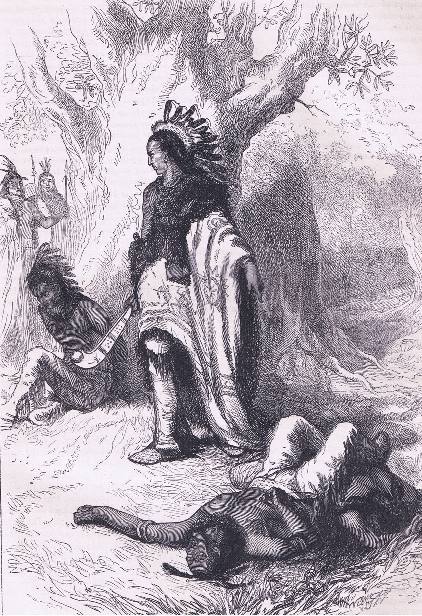 Uncas and Miantonomoh (1643), illustrasjon fra Cassell