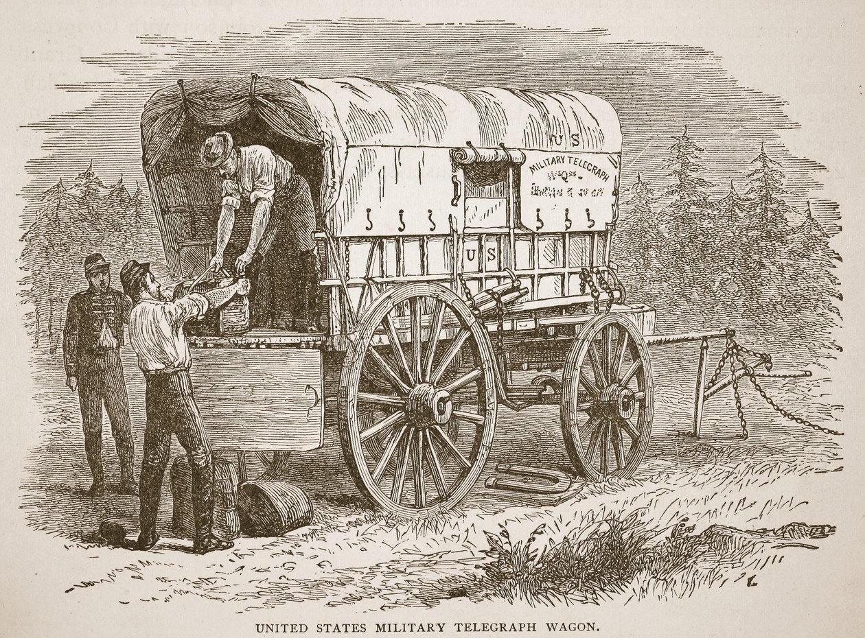 United States Military Telegraph Wagon, fra en bokpub. 1896 av American School