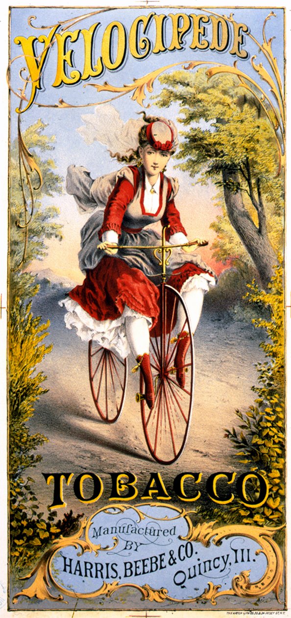 Velocipede tobakksmagasinannonse av American School
