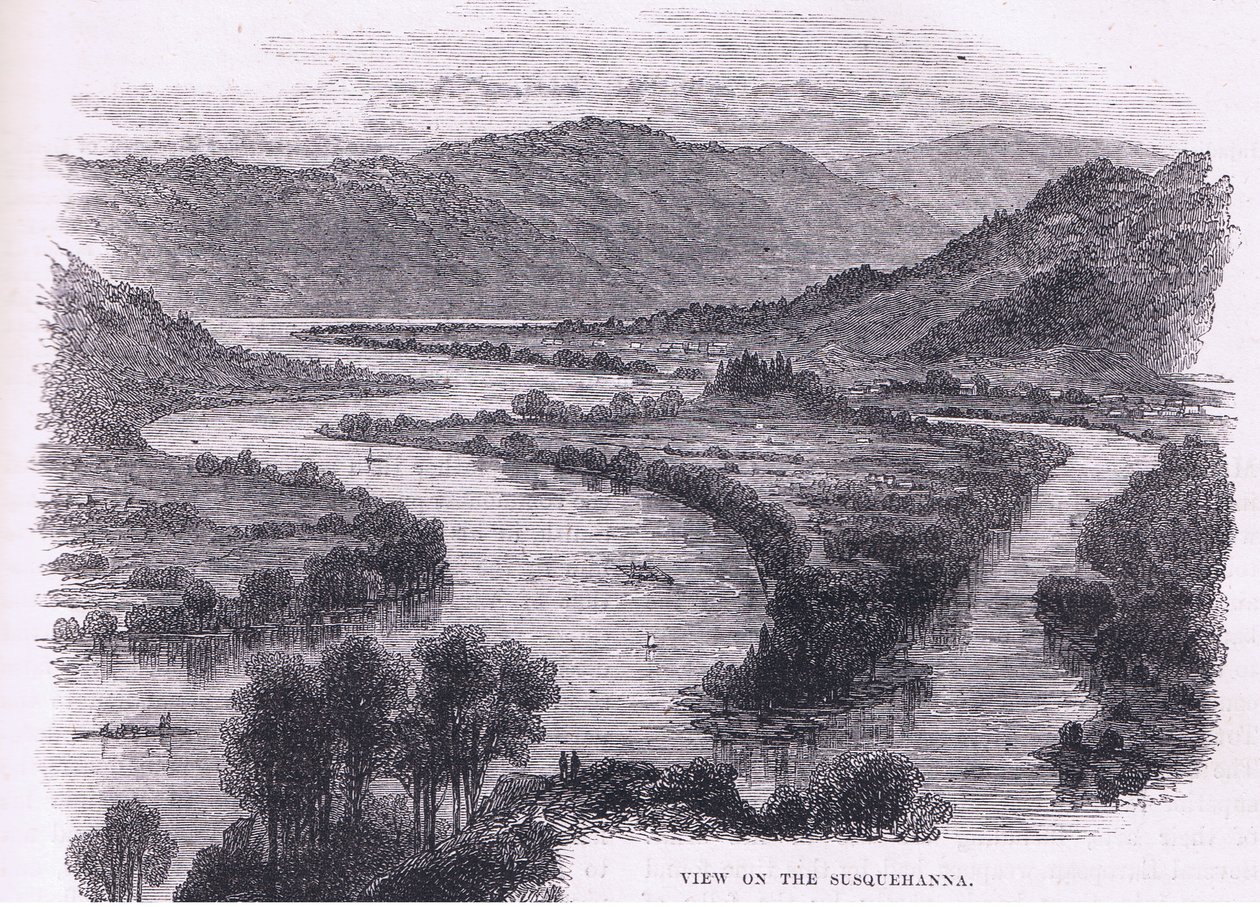 Utsikt over Susquehanna, illustrasjon fra Cassell