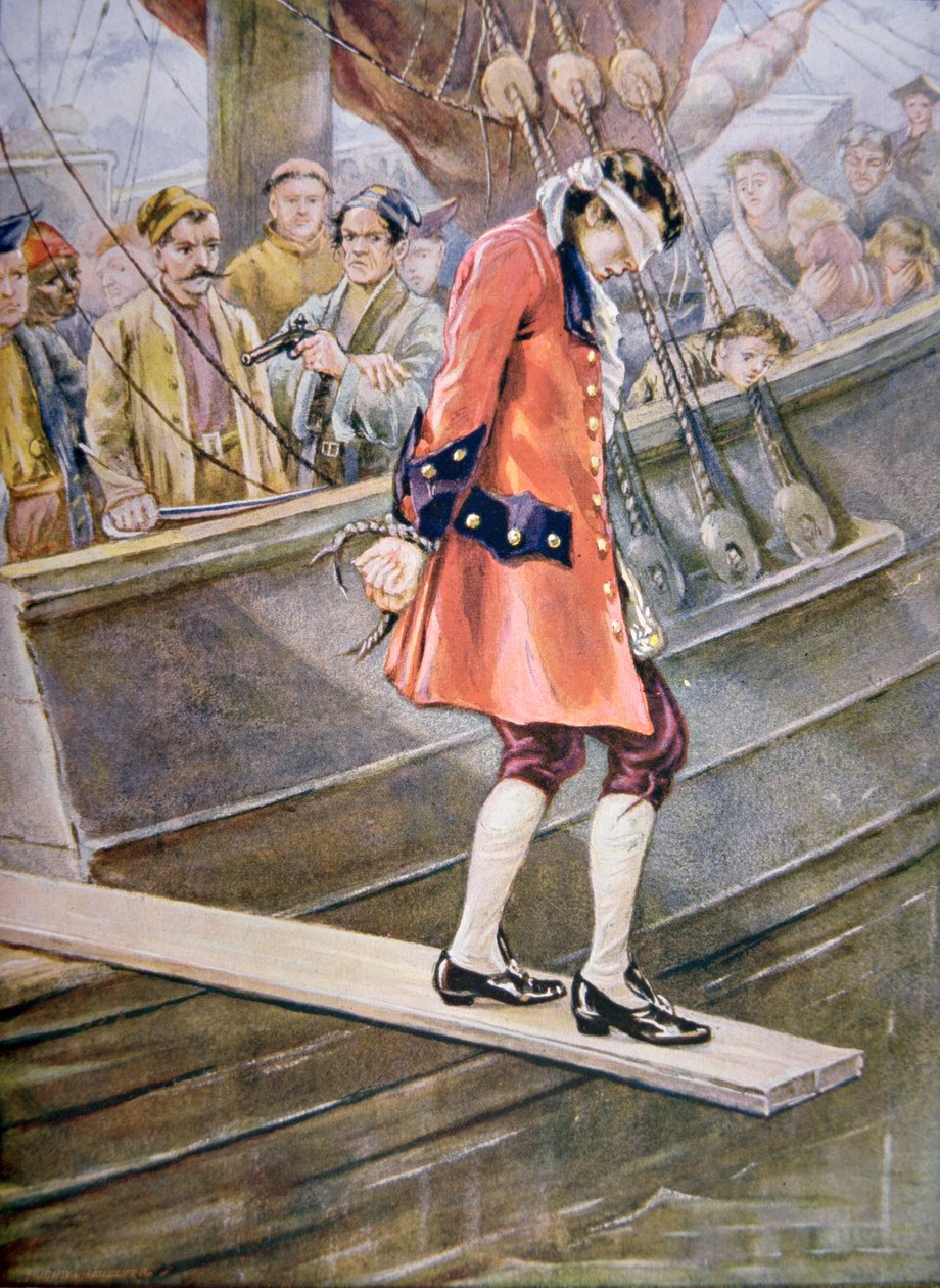 Gå på planken (farge litho) av American School