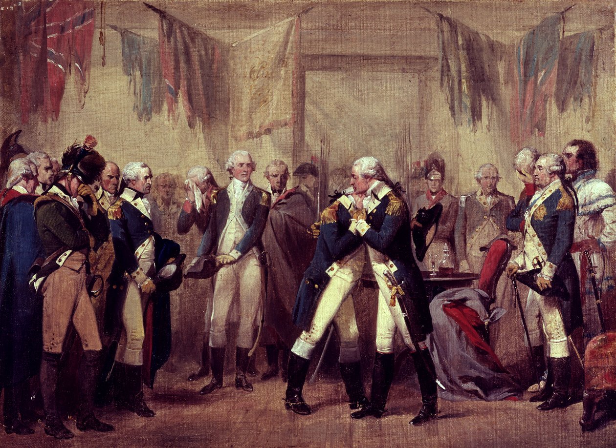 Washingtons farvel til offiserene hans på Fraunces Tavern, New York, New York, 4. desember av American School