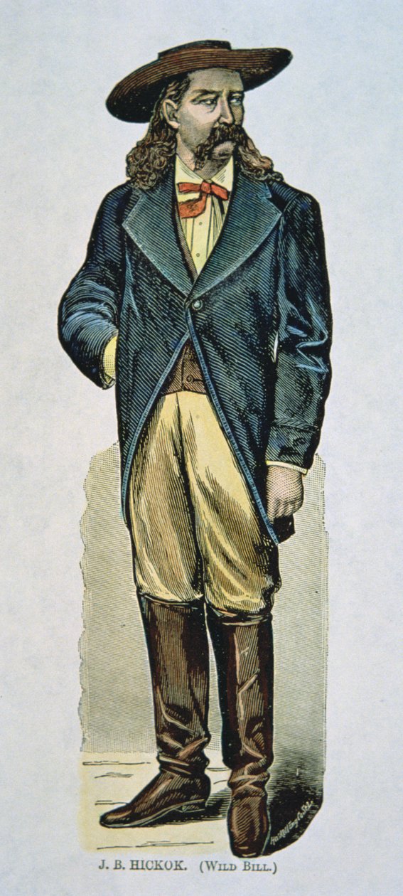 'Wild Bill' Hickok (1837-76) (fargetresnitt) av American School