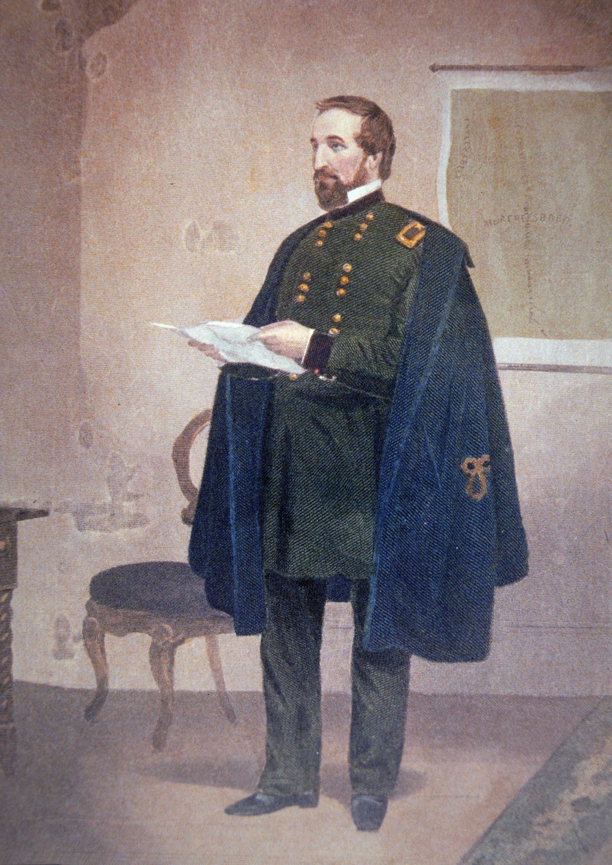 William Starke Rosencrans (1819-98) (litho-farge) av American School