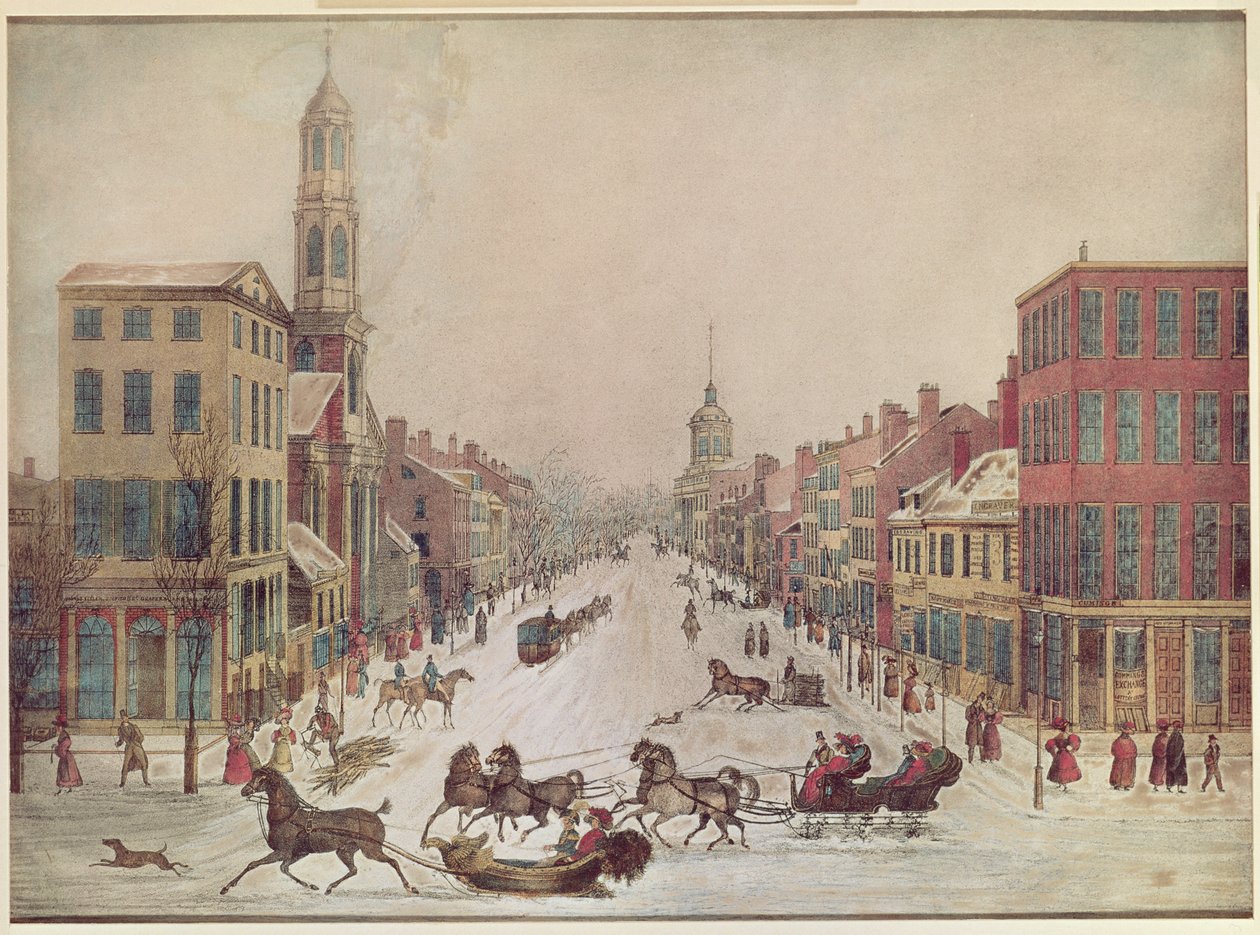 Vinter på Wall Street, 1834 av American School