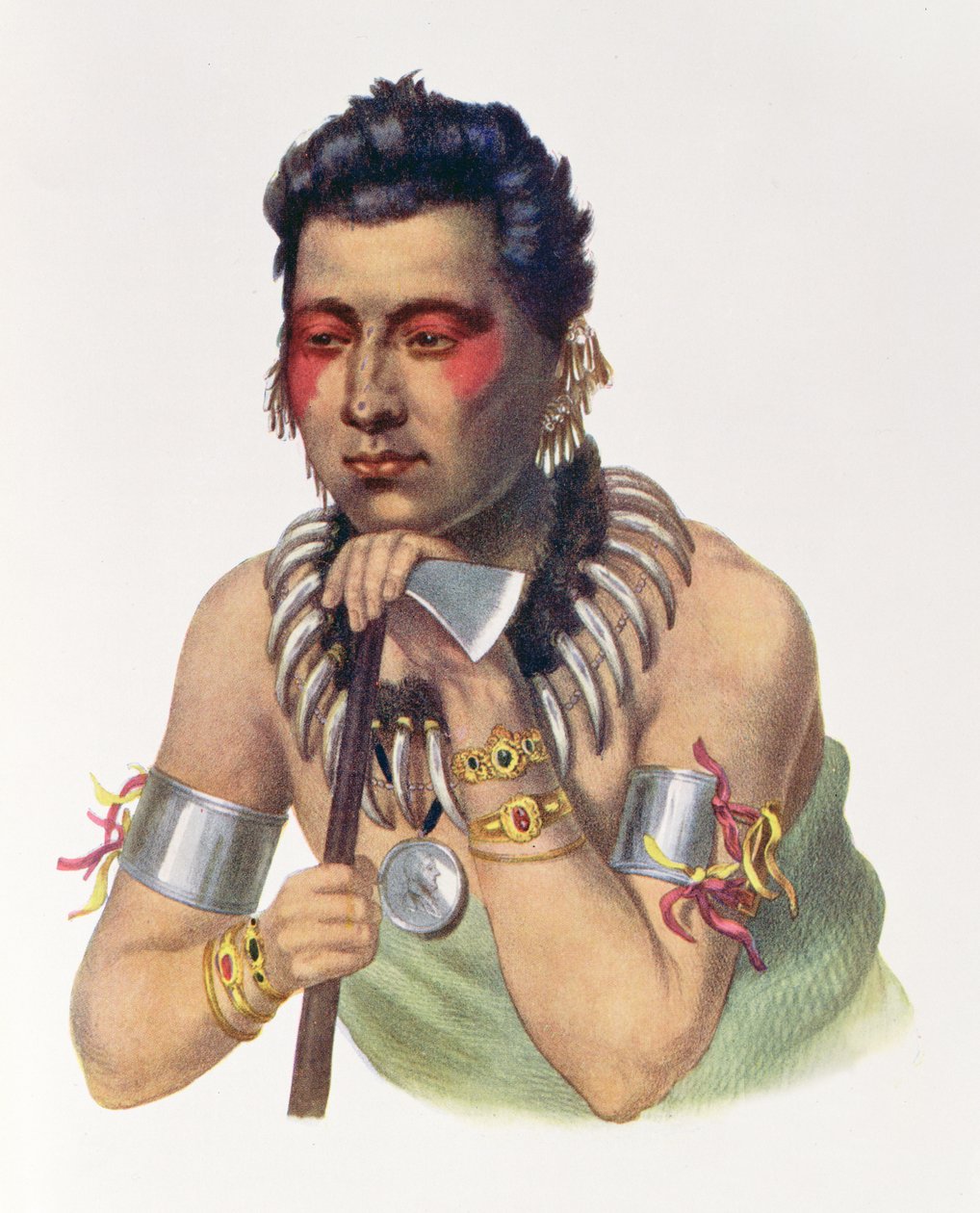 Young Ma-Has-Ka, Chief of the Iowas, 1837, illustrasjon fra 