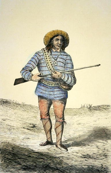 Zuni-folket i Arizona, ca. 1860 (litho-farge) av American School