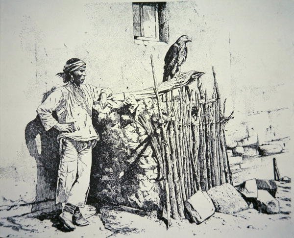 Zuni-stammemann med et ørnebur av American School