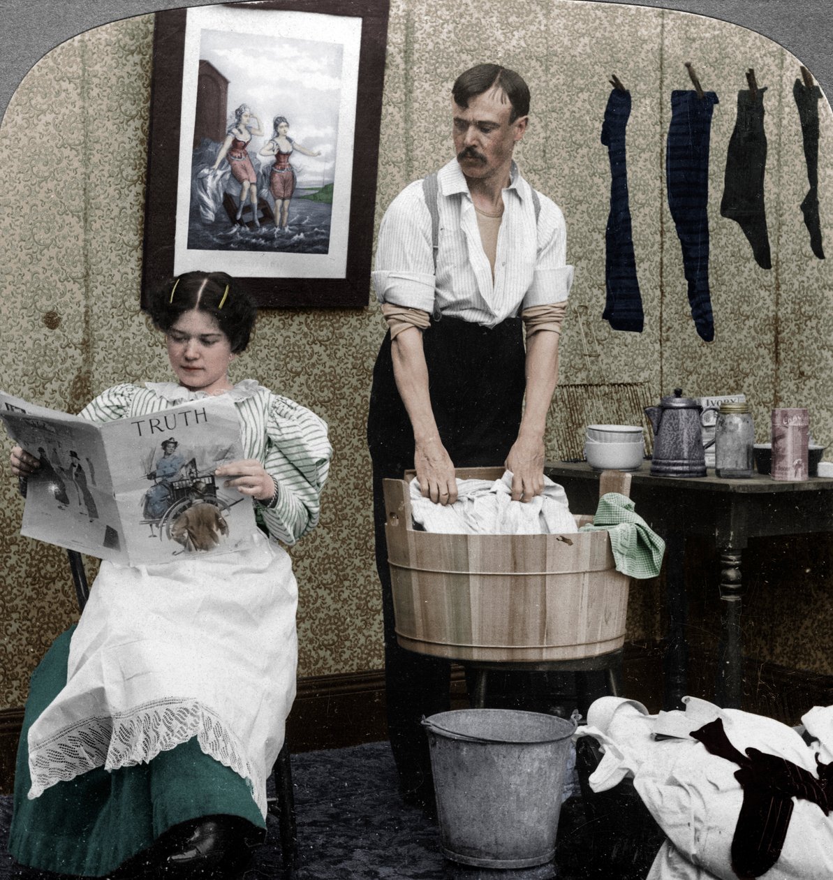 Den nye kvinnen, vaskedagen av American Stereoscopic Company