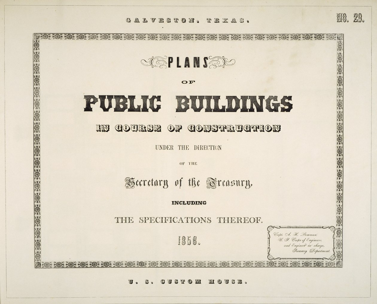 Galveston, Texas, Planer for offentlige bygninger under bygging under ledelse av finansministeren, inkludert spesifikasjonene derav av Ammi B. (after) Young