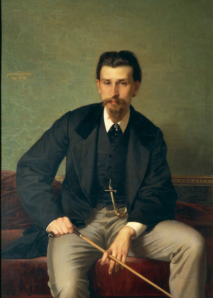 Portrett av maleren Augusto Betti av Amos Cassioli