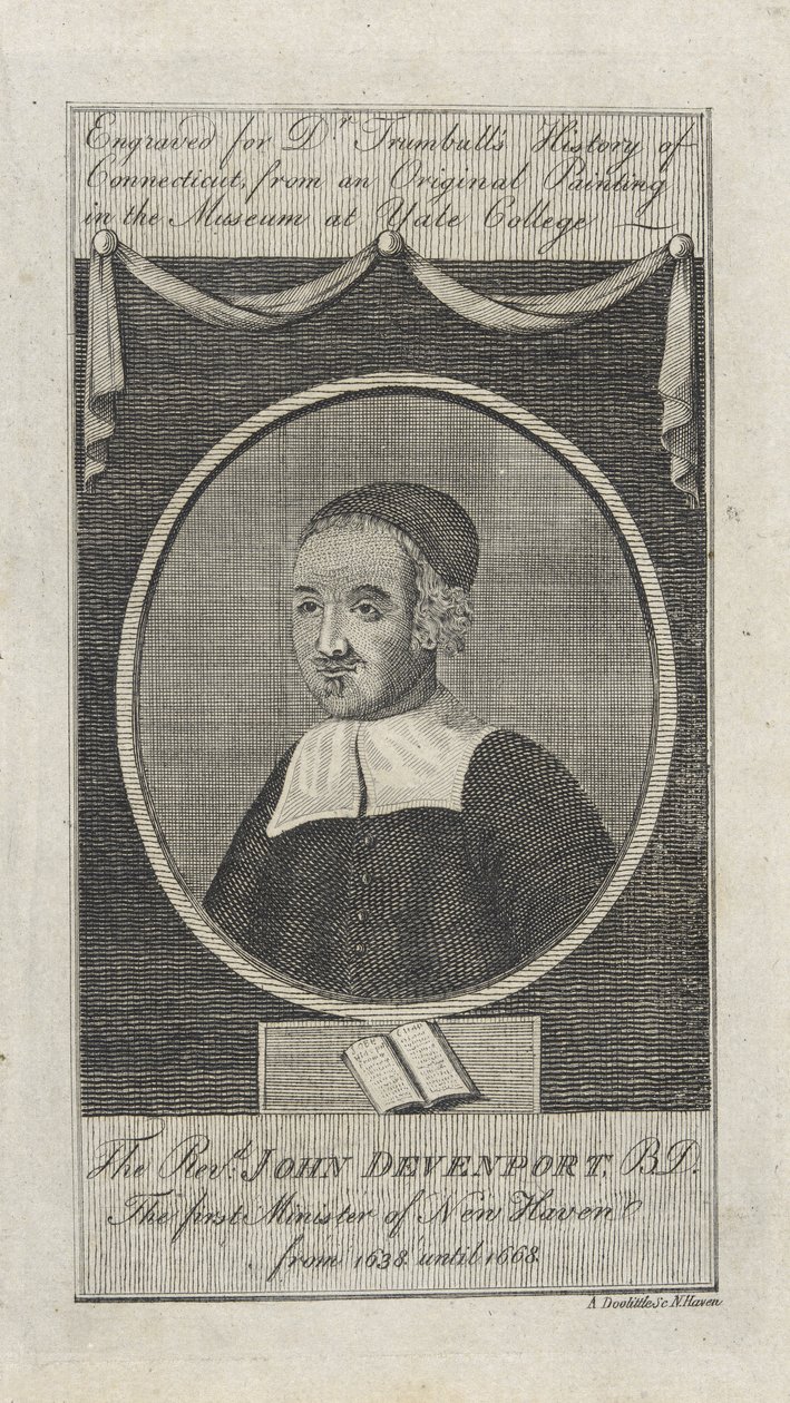 Rev. John Davenport, pub. 1797 av Amos Doolittle