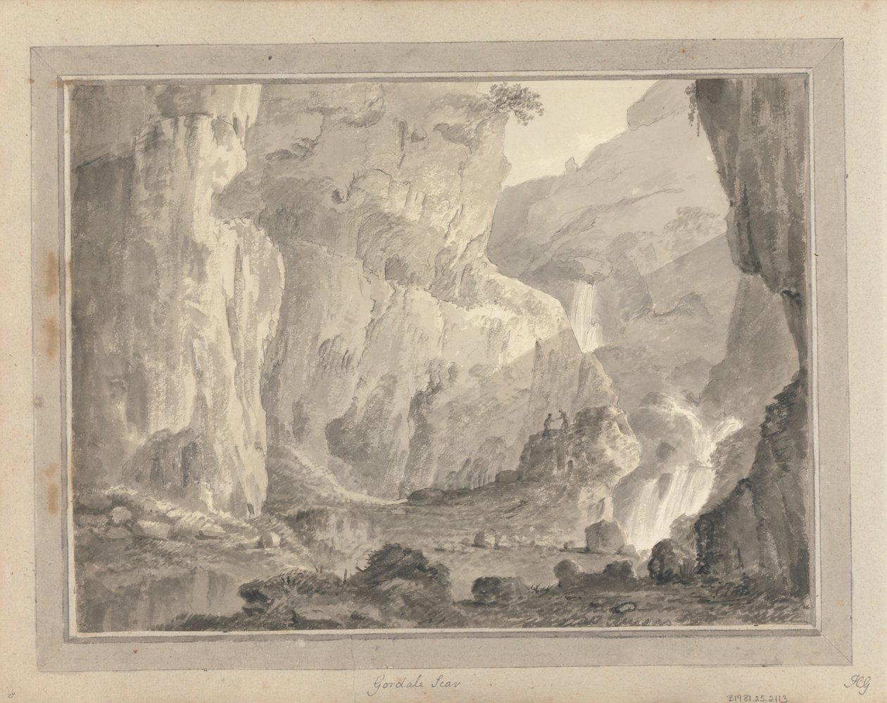 Utsikt i England, Skottland og Wales: Gordale Scar av Amos Green