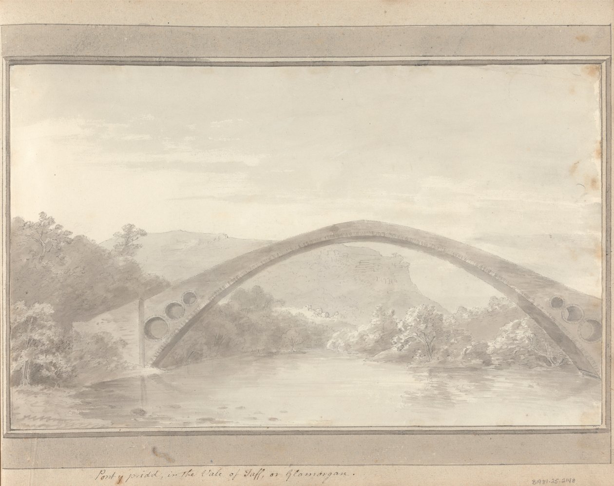 Utsikt i England, Skottland og Wales: Pont Y Pridd, i Vale of Taff eller Glamorgan av Amos Green