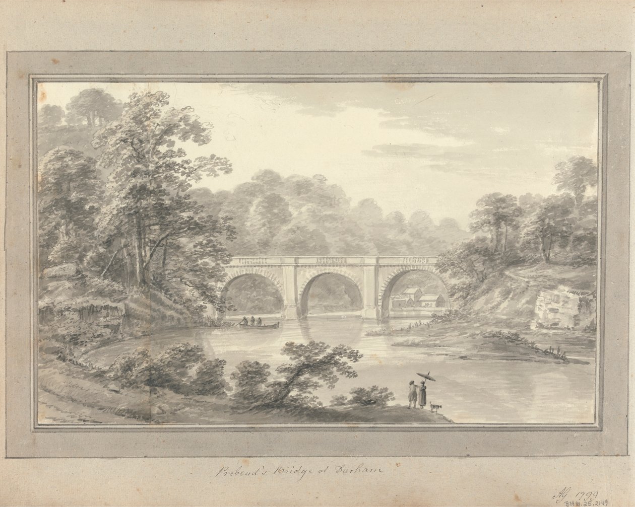 Utsikt i England, Skottland og Wales: Prebend's Bridge ved Durham av Amos Green