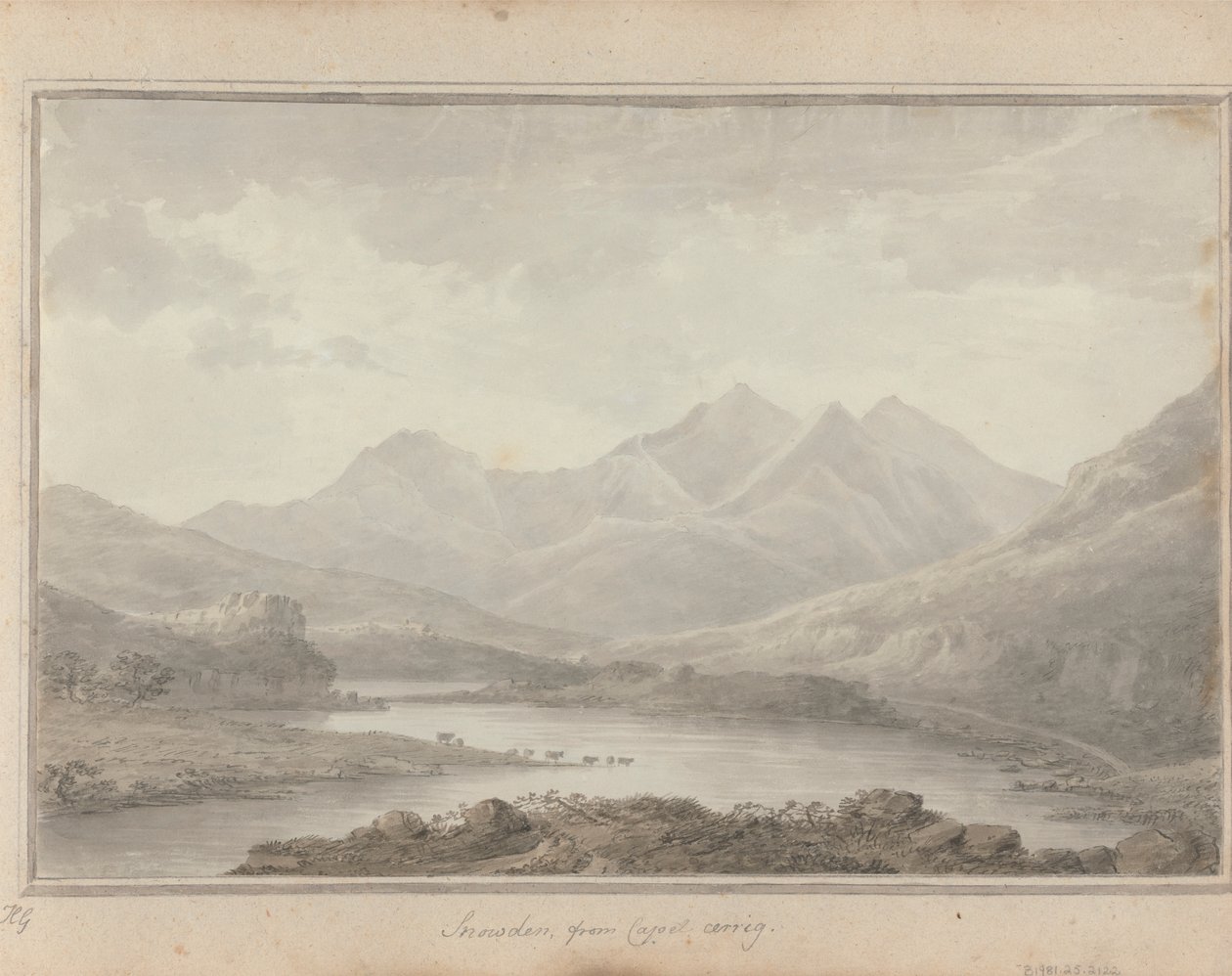 Utsikt i England, Skottland og Wales: Snowdon, fra Capel Cerrig av Amos Green