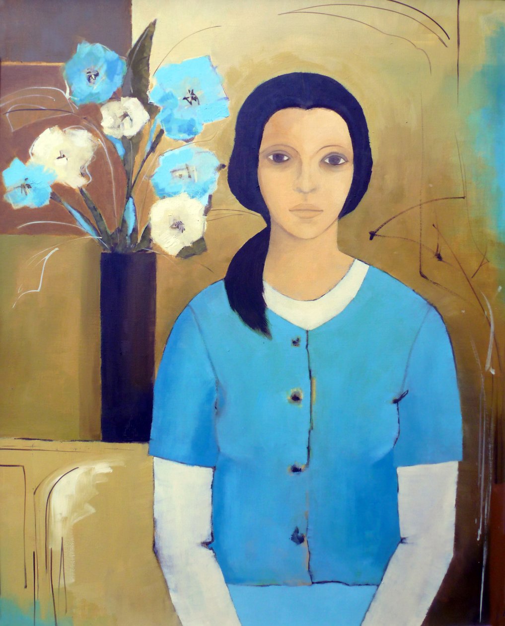 Madonna med blomster av Ana Bianchi